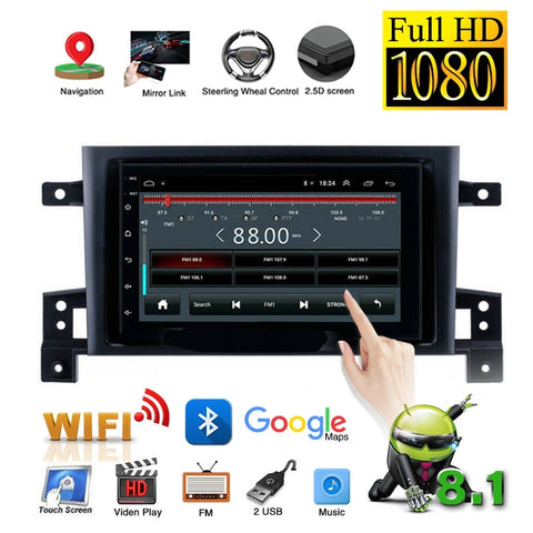 7 Inch 1080p HD Multimedia WiFi Android GPS Navigation For Suzuki Grand Vitara 05-15