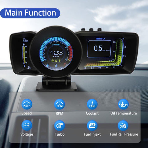Auto Gauge HUD With OBD System And Speedometer